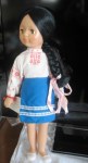 20 inch 60s plastic ukrainian doll black braid 451